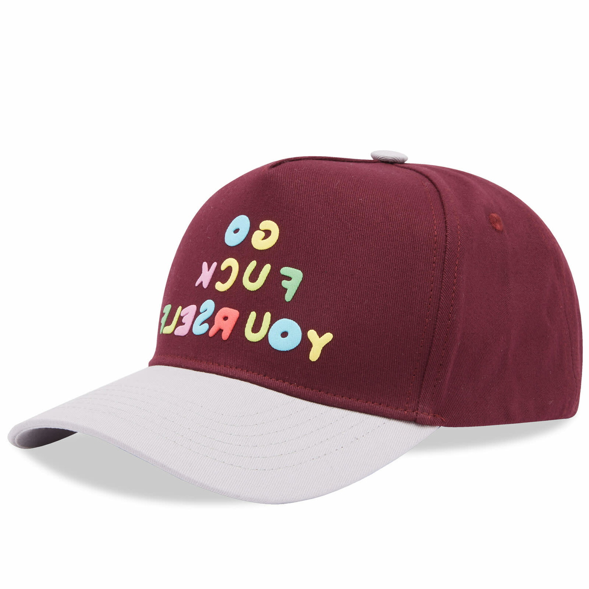 【FUCKING AWESOME】 GFY SNAPBACK MAROON/GREY Fucking Awesome Men's GFY Snapback Cap in Maroon/Grey