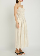 Faithfull The Brand Araceli Striped Cotton Maxi Dress Yellow