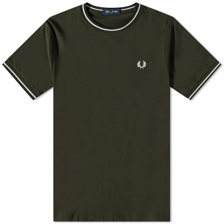 Photo: Fred Perry Men's Twin Tipped T-Shirt in Hunting Green