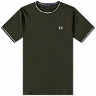 Fred Perry Men's Twin Tipped T-Shirt in Hunting Green