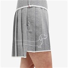 Thom Browne Women's Hector Pleated 4 Bar Mini Skirt in Light Grey