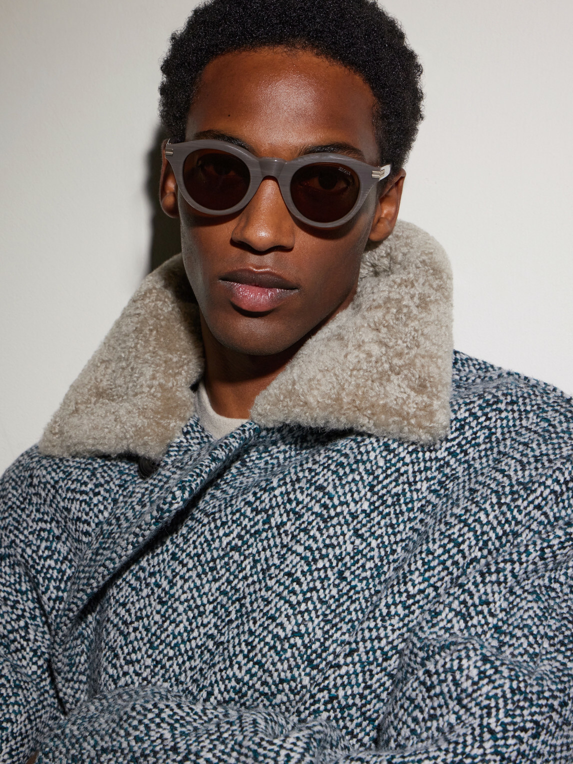 Zegna - Round-Frame Acetate Sunglasses