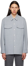 Jil Sander Blue Spread Collar Shirt