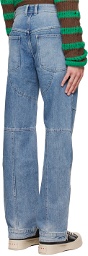 Andersson Bell Blue Zipper Wide-Leg Jeans