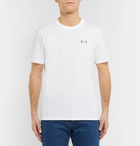 AMI - Slim-Fit Logo-Embroidered Cotton-Jersey T-Shirt - Men - White