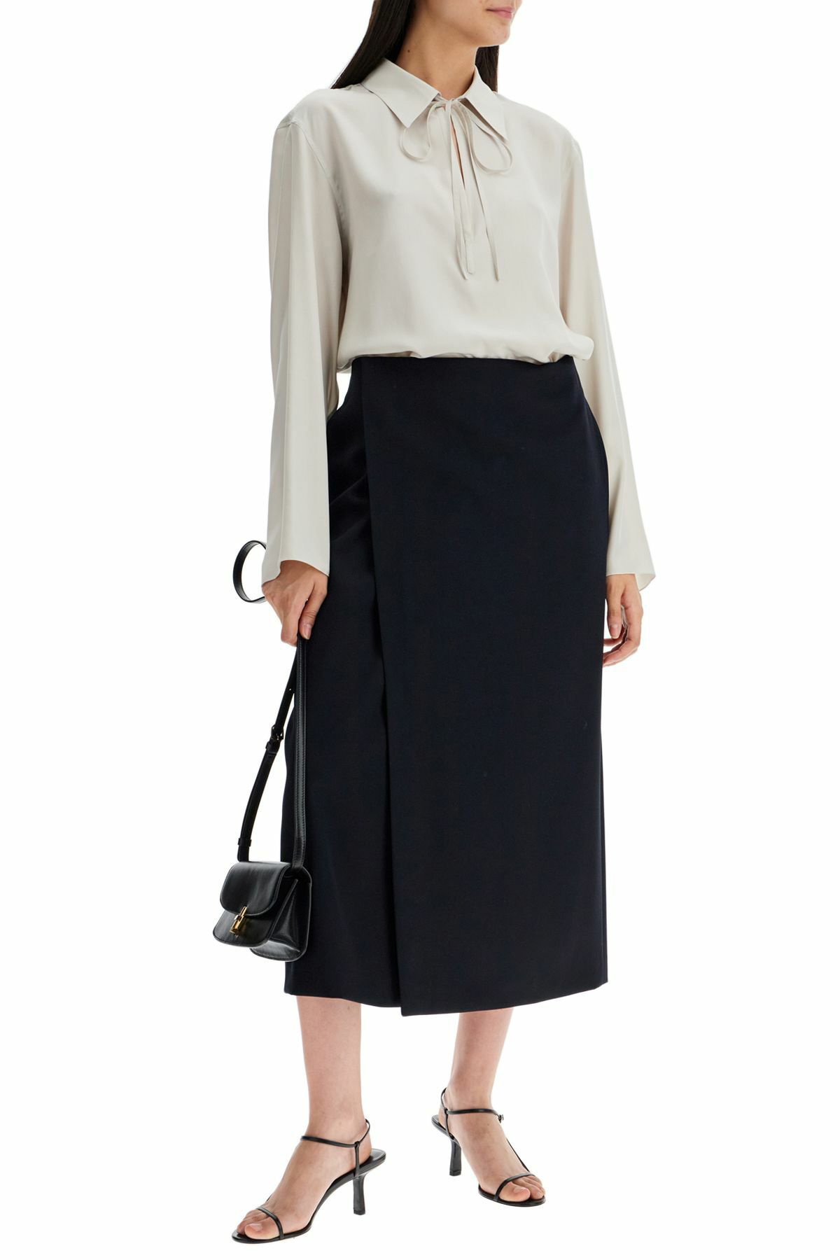THE ROW kavi wrap skirt with pockets Blue The Row