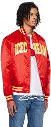 ICECREAM Red Embroidered Bomber Jacket