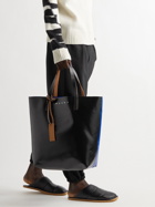 MARNI - North/South Leather-Trimmed Colour-Block Coated-Canvas Tote Bag