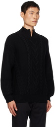 ZEGNA Black Vented Turtleneck