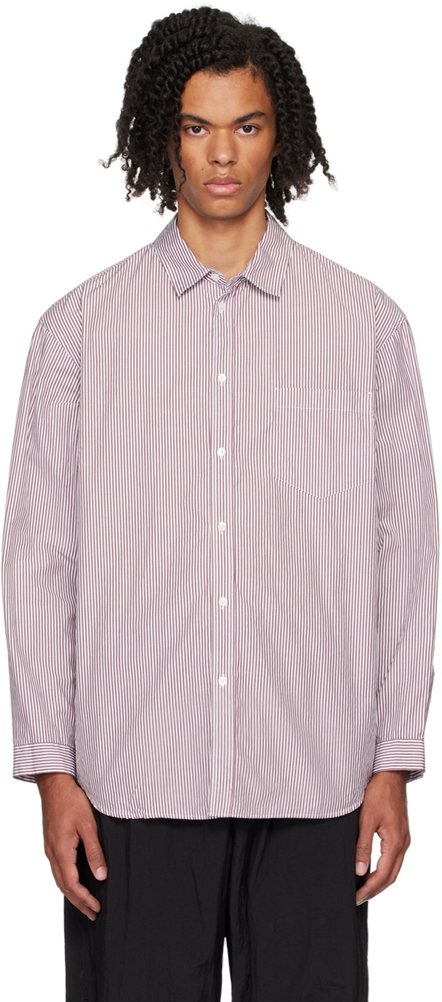 ATON Red Giza Stripe Shirt ATON
