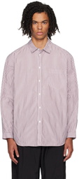 ATON Red Giza Stripe Shirt