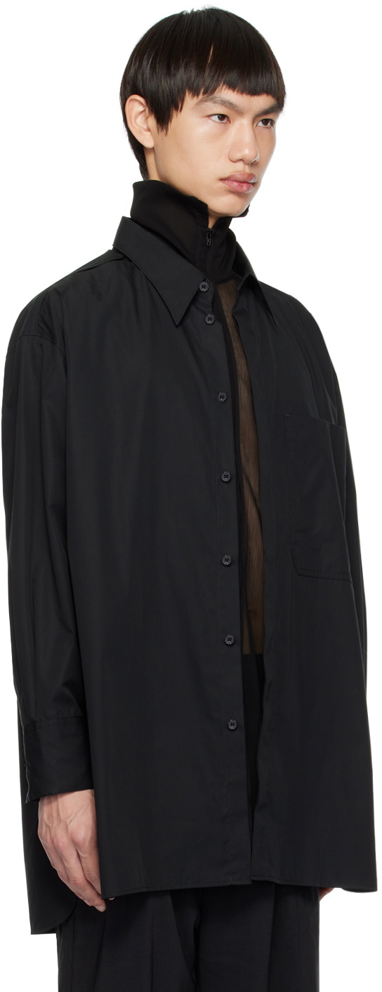 Y's Black Double Layered Shirt