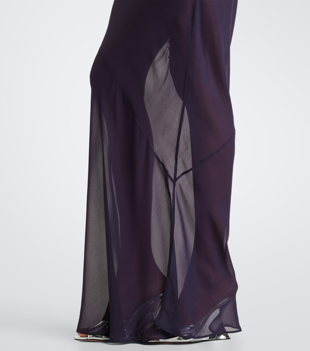 De La Vali Emerald lace-trimmed georgette gown