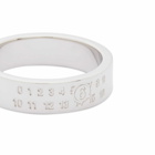 MM6 Maison Margiela Men's Number Logo Ring in Polished Silver