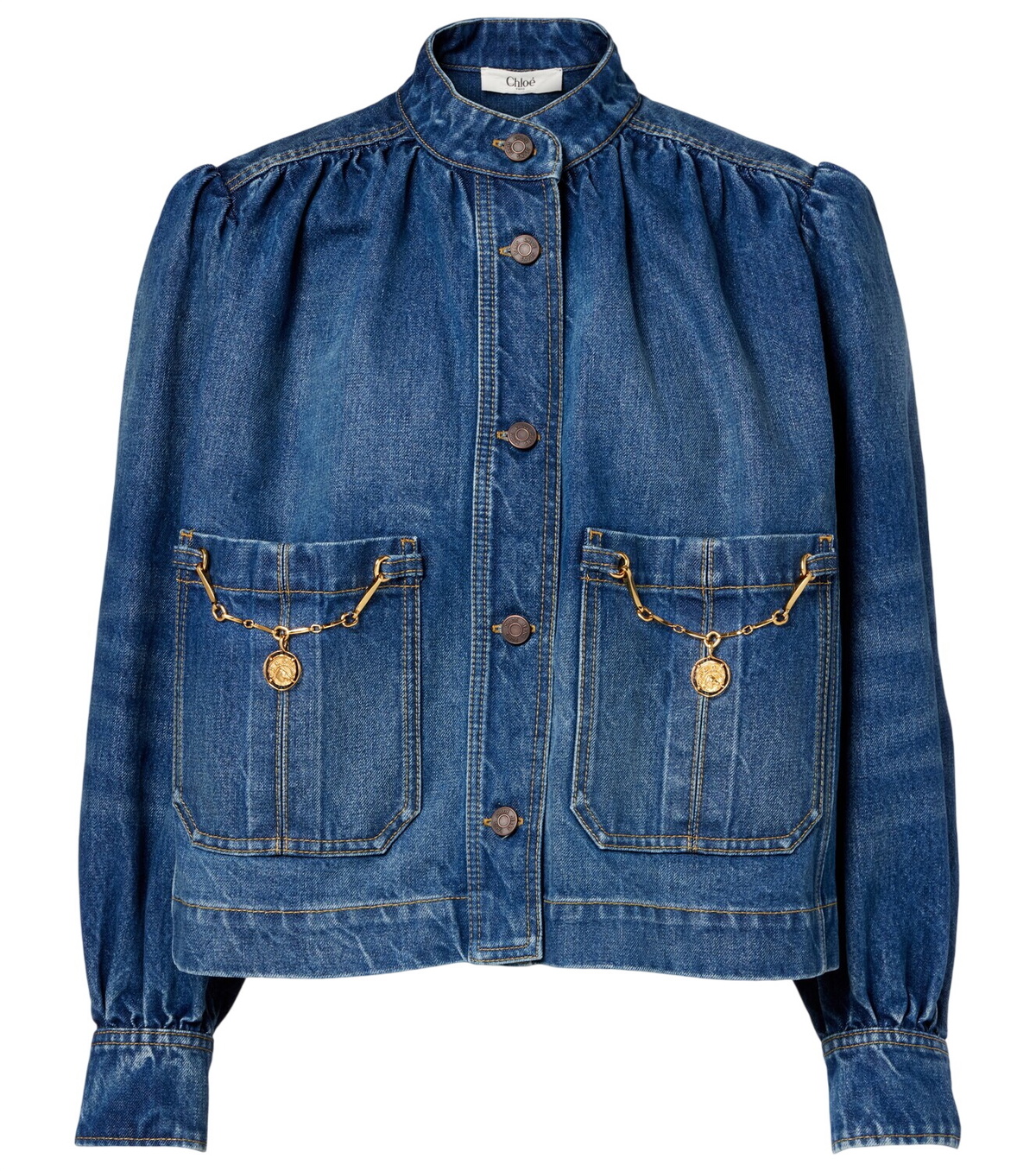 Chloe Brown Denim Short Sleeve Jacket Chloe
