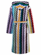 Missoni carlie Multicolor Hooded Bathrobe And Zig Zag Motif In Cotton