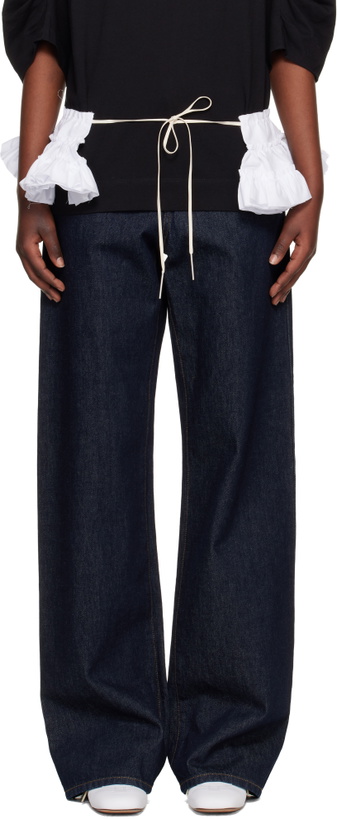 Photo: Dries Van Noten White Ruffled Cotton Waist Belt