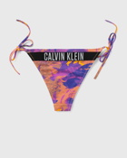 Calvin Klein Underwear Wmns String Side Tie Cheeky Bottom Print Multi - Womens - Swimwear