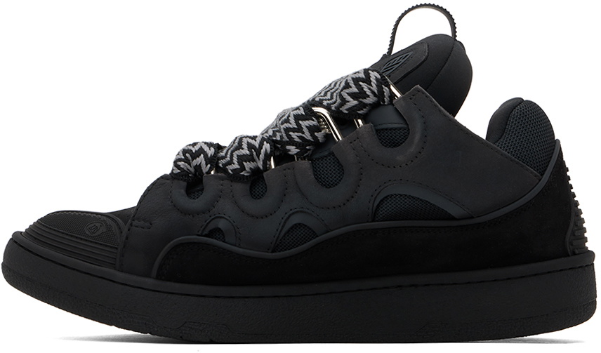 【関税込み】Lanvin SSENSE限定 タン＆ブラック Curb スニーカー Lanvin SSENSE Exclusive Black Curb Leather Sneakers Lanvin