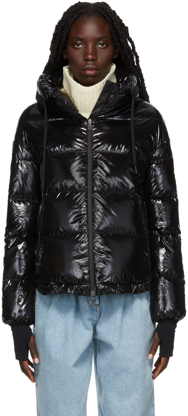 Herno Black Down Laminar Glazed Jacket Herno