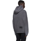 We11done Grey Embroidered Teddy Hoodie