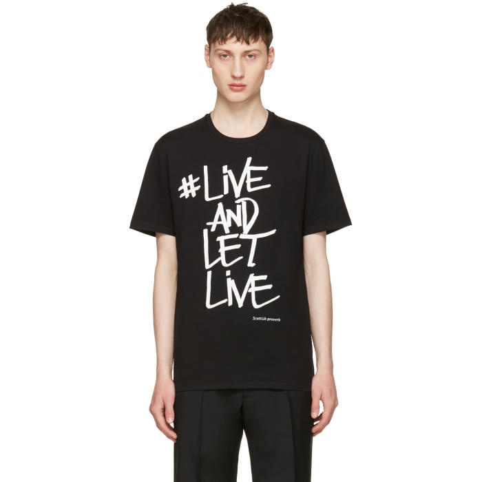Photo: Neil Barrett Black Live and Let Live Graffiti T-Shirt
