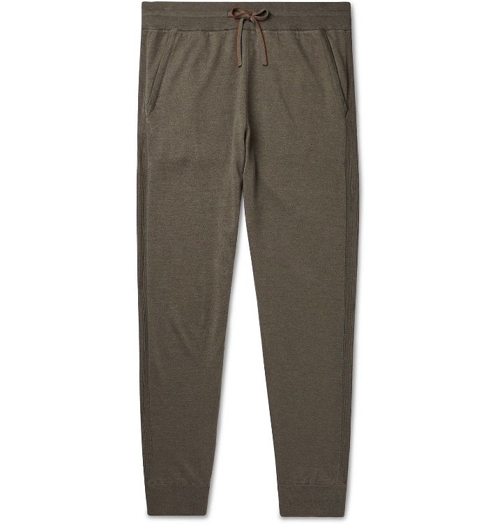 Photo: Loro Piana - Hudson Tapered Silk, Virgin Wool and Cashmere-Blend Track Pants - Gray