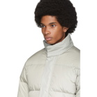 Yves Salomon - Army Grey Down Sheared Rabbit Nylon Jacket