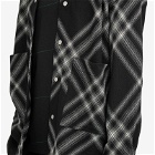 Burberry Men's Wool Check Overshirt in Monochrome Check