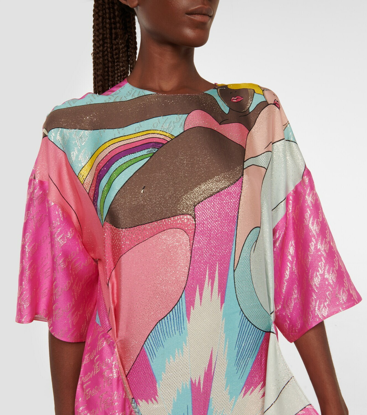 Fendi Printed silk-blend minidress