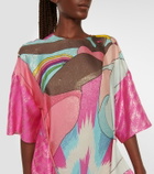Fendi Printed silk-blend minidress