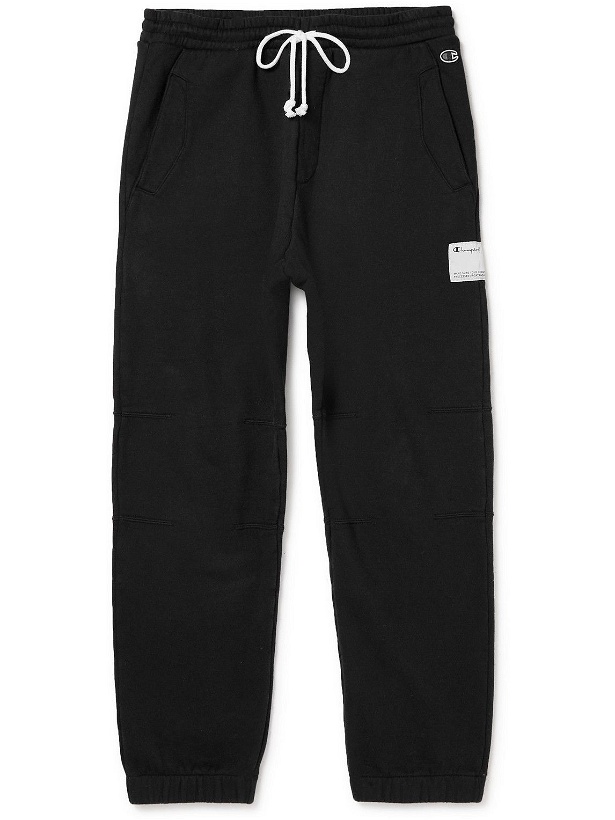 Photo: Champion - Tapered Cotton-Blend Jersey Sweatpants - Black