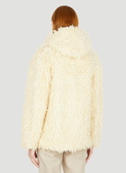 Faux Shearling Hooded Jacket in Cream