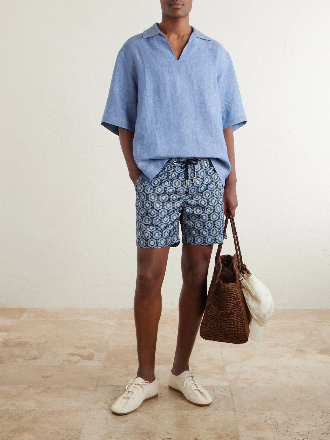 Orlebar Brown - Vincent Linen Shirt - Blue
