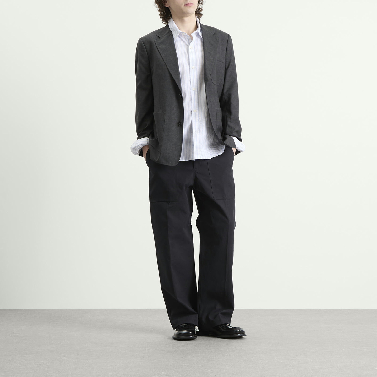 mfpen Men's Wool Patch Pocket Blazer in Grey