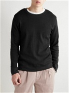 Onia - Slim-Fit Waffle-Knit Cotton-Blend Sweater - Black