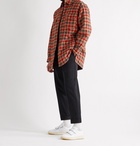 ACNE STUDIOS - Oxton Oversized Quilted Checked Woven Overshirt - Red