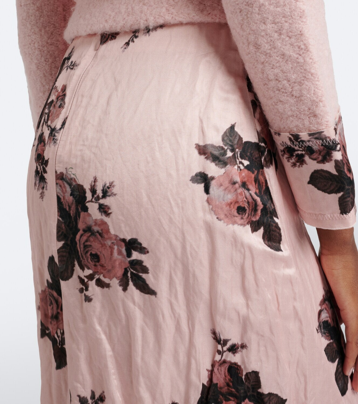 Erdem Floral satin midi skirt