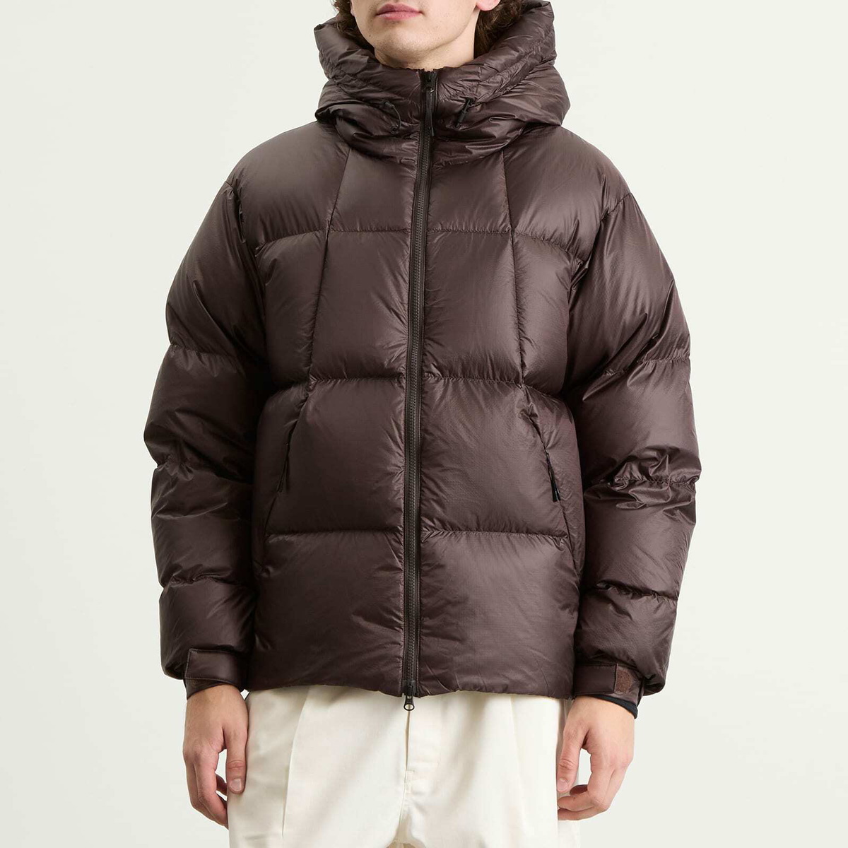 Goldwin Men's PERTEX QUANTUM Down Parka Jacket in Deep Brown