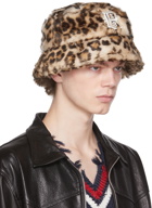 R13 Brown & Beige Fur Bucket Hat