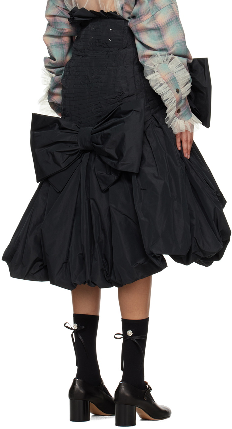 Maison Margiela Black Voluminous Bow Midi Skirt Maison Margiela