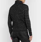 SAINT LAURENT - Slim-Fit Striped Wool and Lurex-Blend Rollneck Sweater - Black