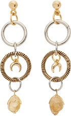 Marine Serre Silver & Gold Mad Max Drop Earrings