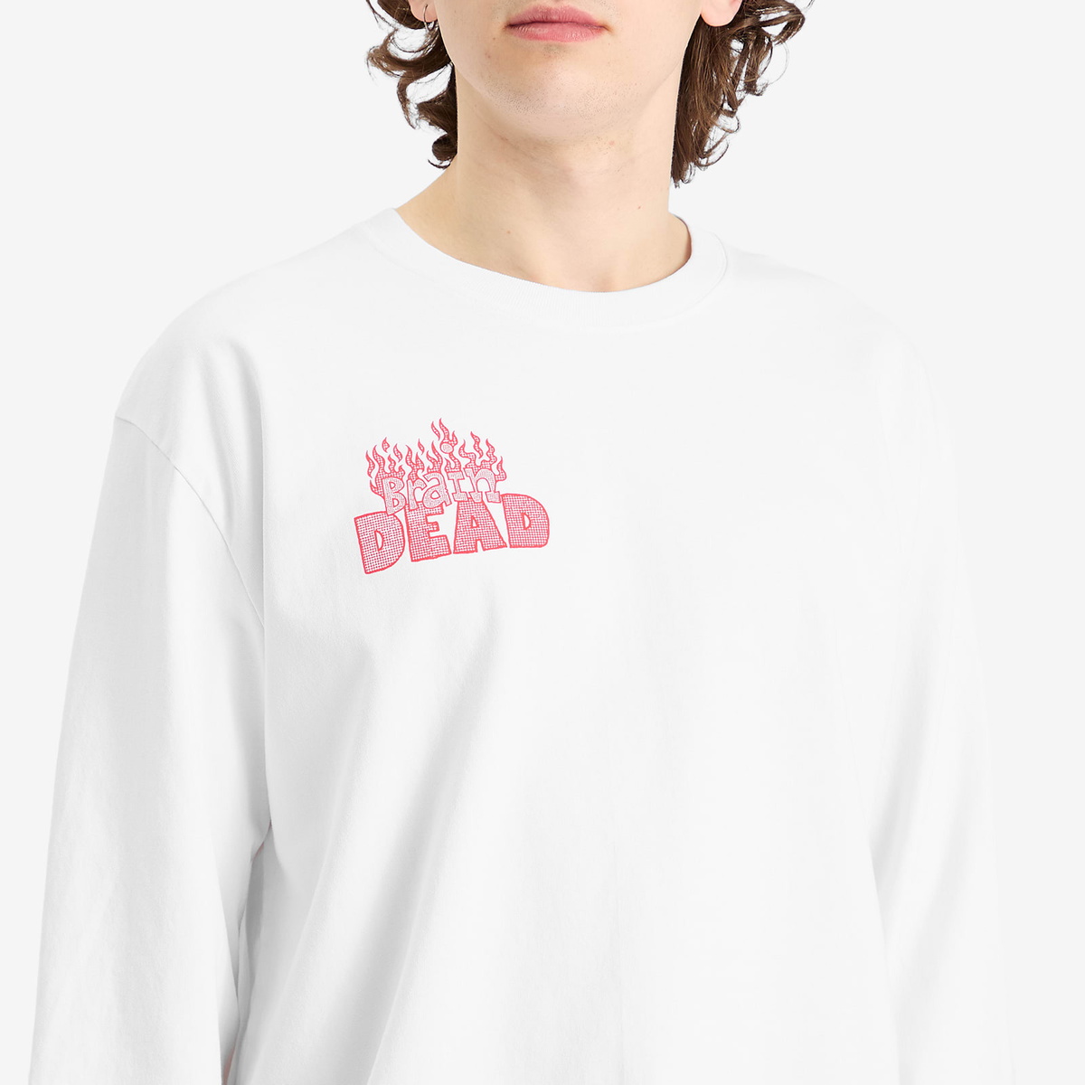 Brain Dead Men's Judgement Long Sleeve T-Shirt in White
