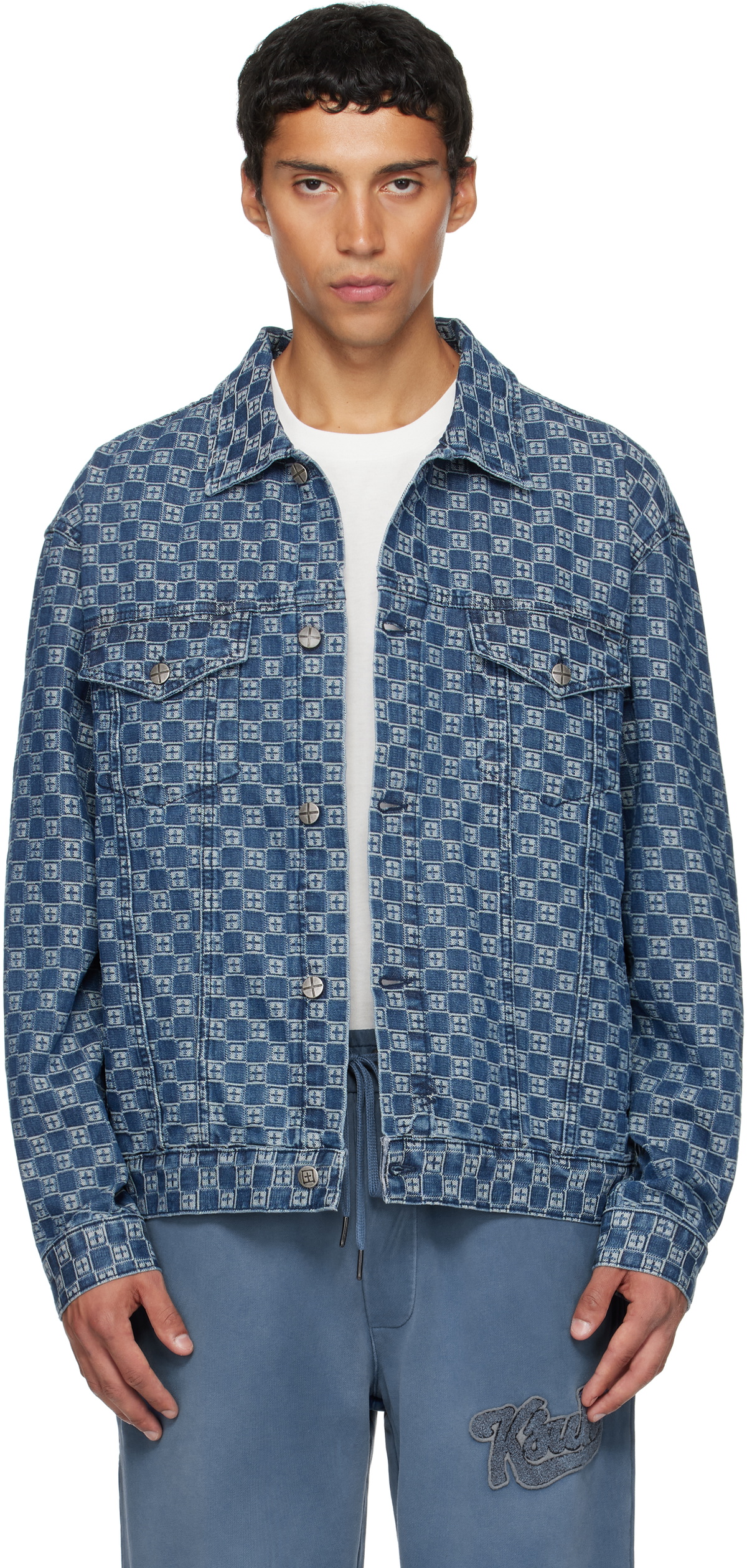Ksubi Blue Oh G Stagelight Metalik Denim Jacket Ksubi