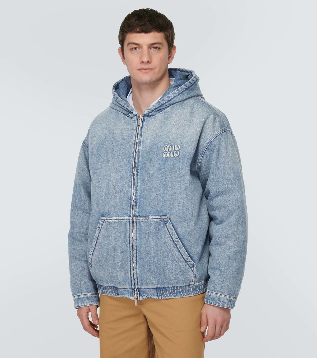 Miu Miu Logo denim hoodie Miu Miu