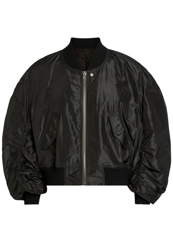 Photo: Rick Owens Secchia Silk Bomber Jacket Black