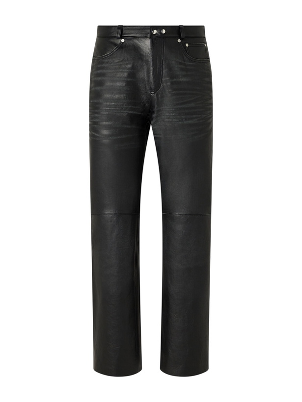 Photo: Our Legacy - Carlson Straight-Leg Leather Trousers - Black