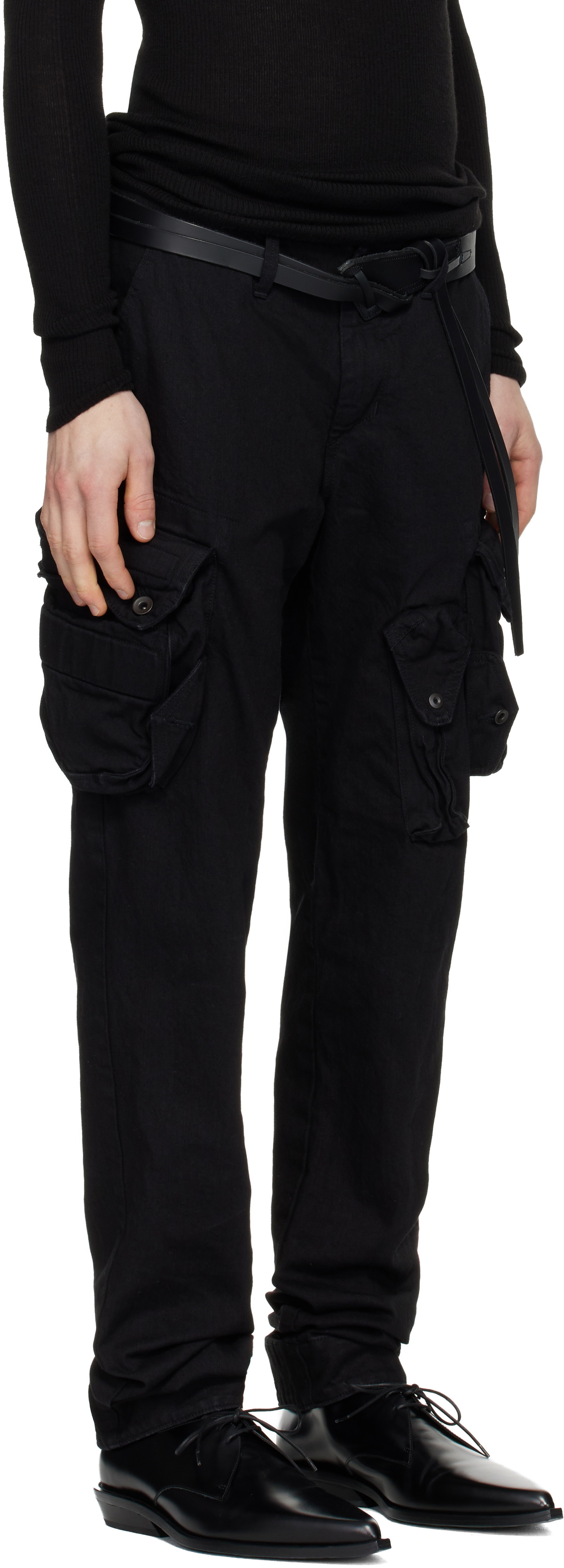 Julius Black Gasmask Skinny Denim Cargo Pants