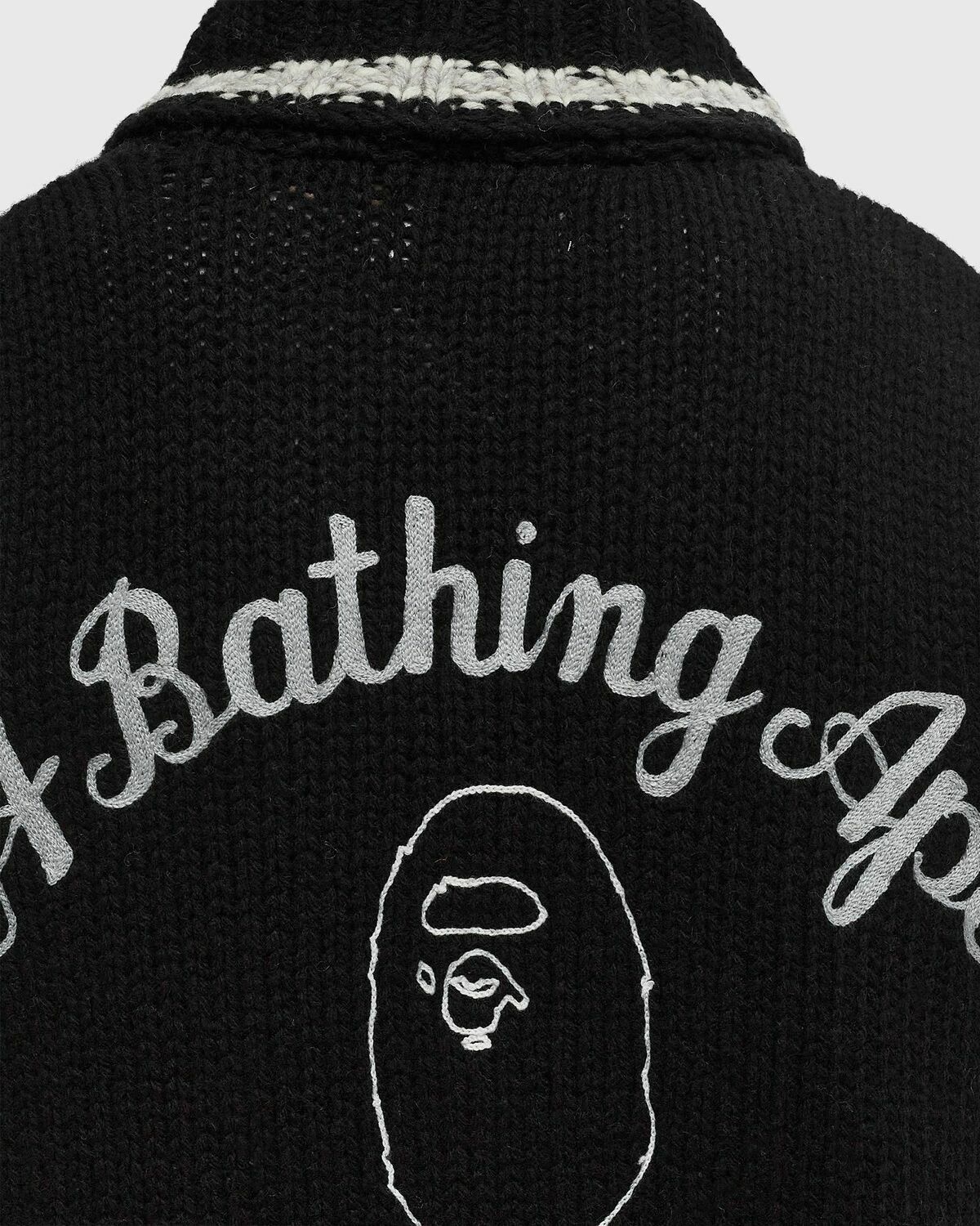 A Bathing Ape A BATHING APE COWICHAN CARDIGAN black/beige Mens 